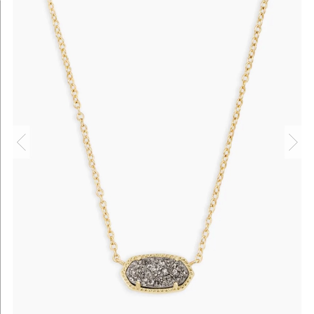 Kendra Scott Pendant Necklace in Platinum Drusy
